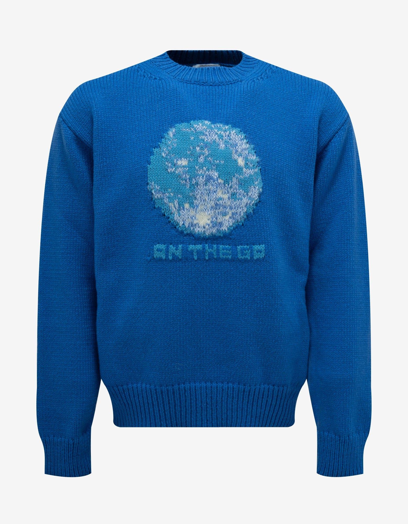 image of Off White Blue On The Go Moon Chunky Sweater, Men's (Size Medium)