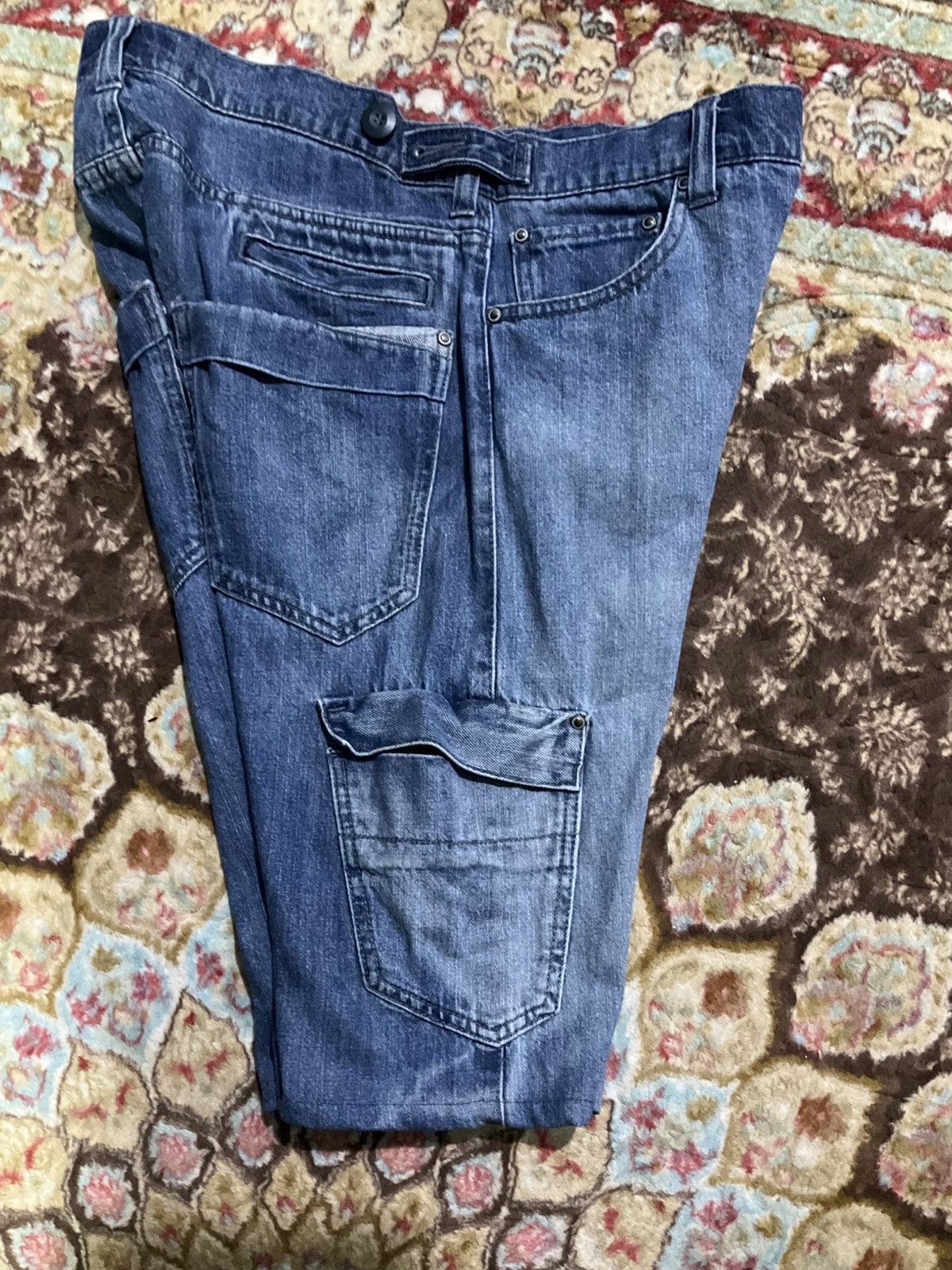 Japanese Brand Short Pants Denim Multi Pocket Size US 33 - 5 Thumbnail