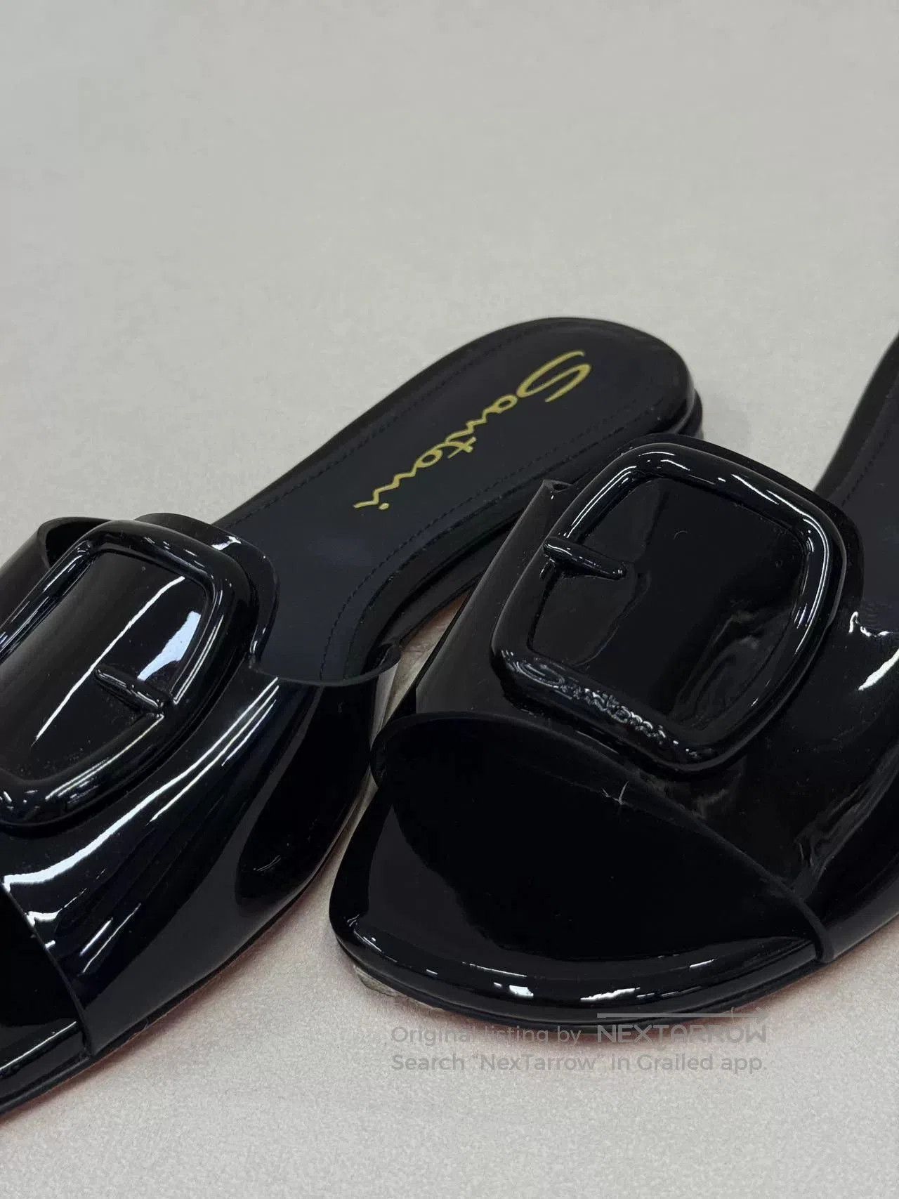 Santoni Santoni Women's Patent Leather Sandals. Size US 5 / IT 35 - 2 Thumbnail