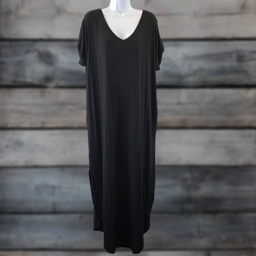 VICI Maxi Dress Womens Farmers Market Pocketed Modal Solid Black L