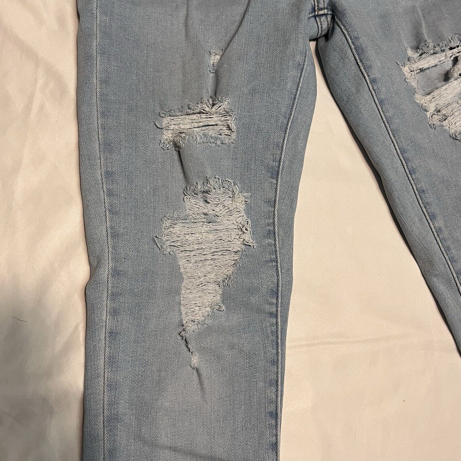 Levi's levis 711 skinny jeans Azure Trashed White Indigo Light Wash Size 26" / US 2 / IT 38 - 3 Thumbnail