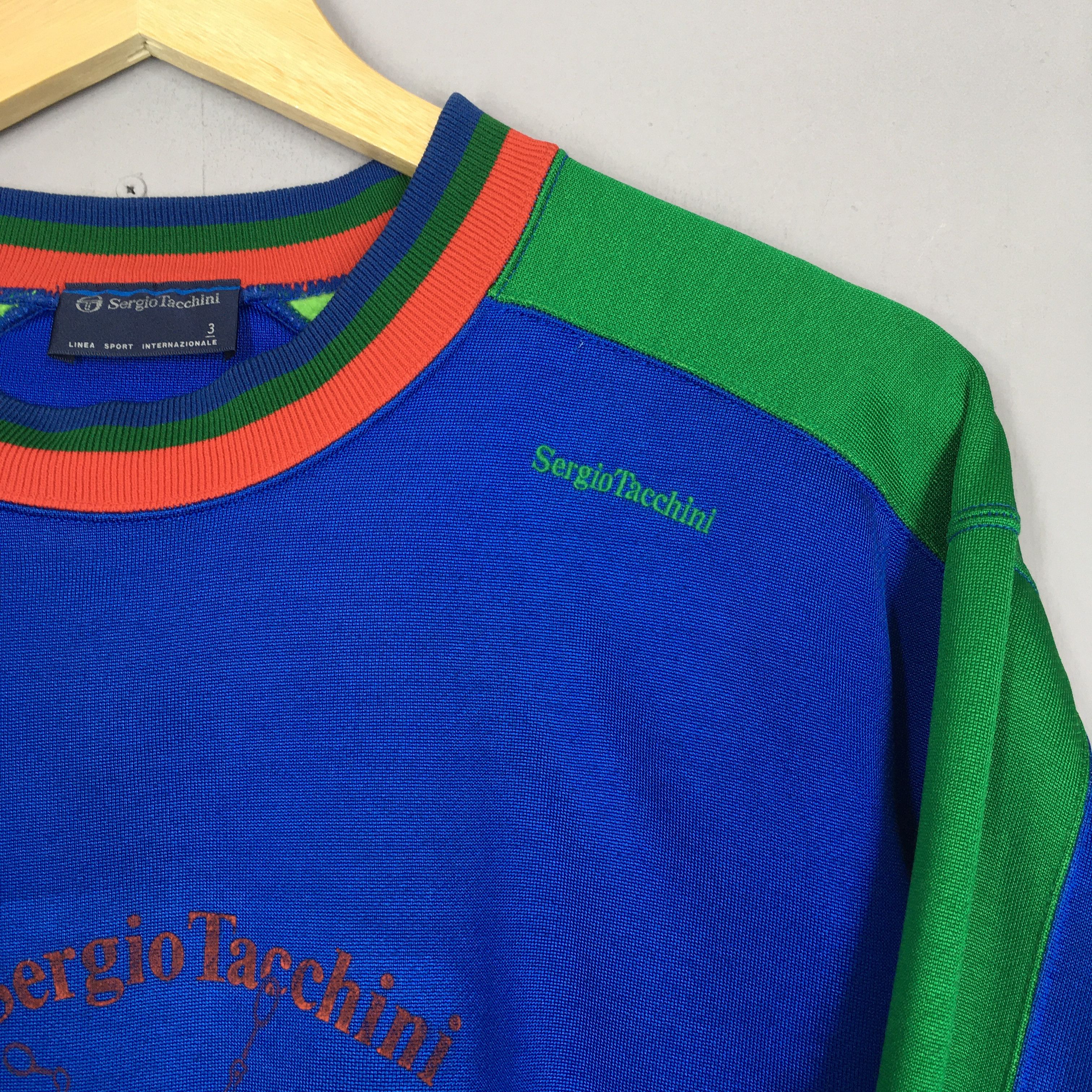 Sergio Tacchini Vintage 90s Sergio Tacchini Blue Sweatshirt Medium Size US M / EU 48-50 / 2 - 6 Thumbnail