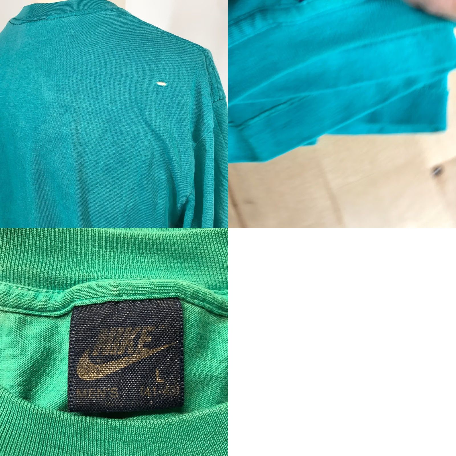 Nike VINTAGE Nike Bloomsday 84 Finisher T-Shirt Mens Teal Pink Single Stitch 80s Tee Size US L / EU 52-54 / 3 - 8 Thumbnail