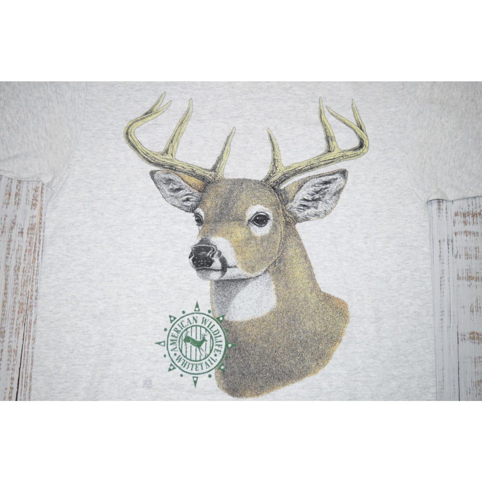 Vintage VINTAGE COTTON GROVE 90s Grunge American Wildlife Whitetail Deer Graphic T-Shirt Men L Heather Gray Size US L / EU 52-54 / 3 - 2 Thumbnail