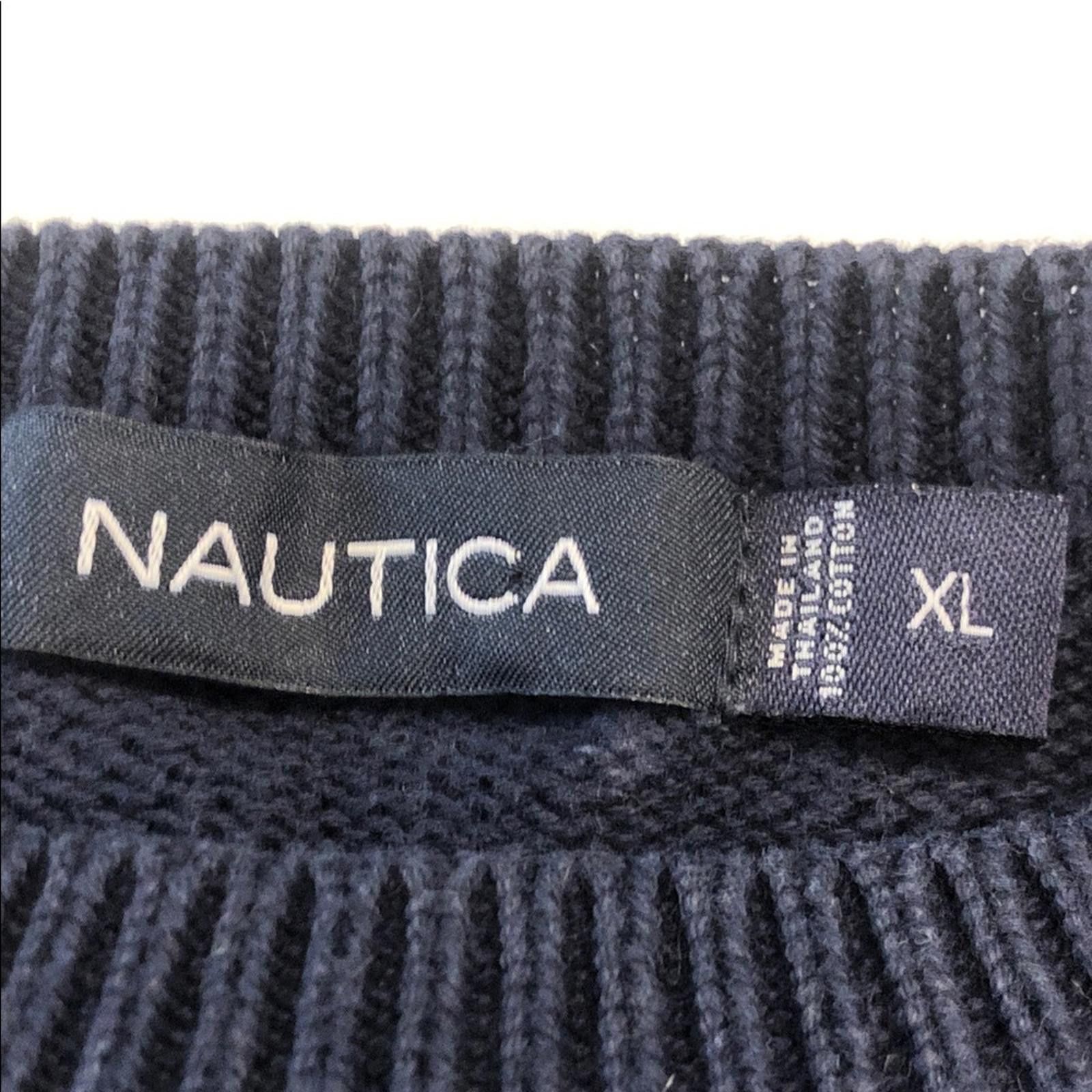 Nautica Nautica Men's Dark Blue Crewneck Sweater cotton stripe SZ XL Size US XL / EU 56 / 4 - 5 Thumbnail