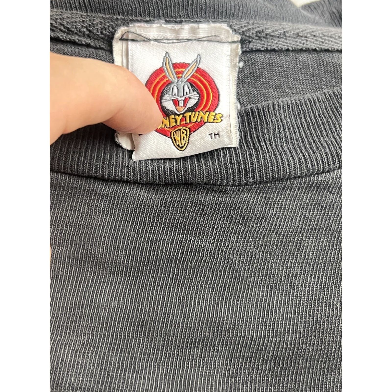 Vintage VINTAGE Looney Tunes Taz Shirt Mens L Black Faded Distressed 90s Cartoon Thrash Shirt Size US L / EU 52-54 / 3 - 6 Thumbnail