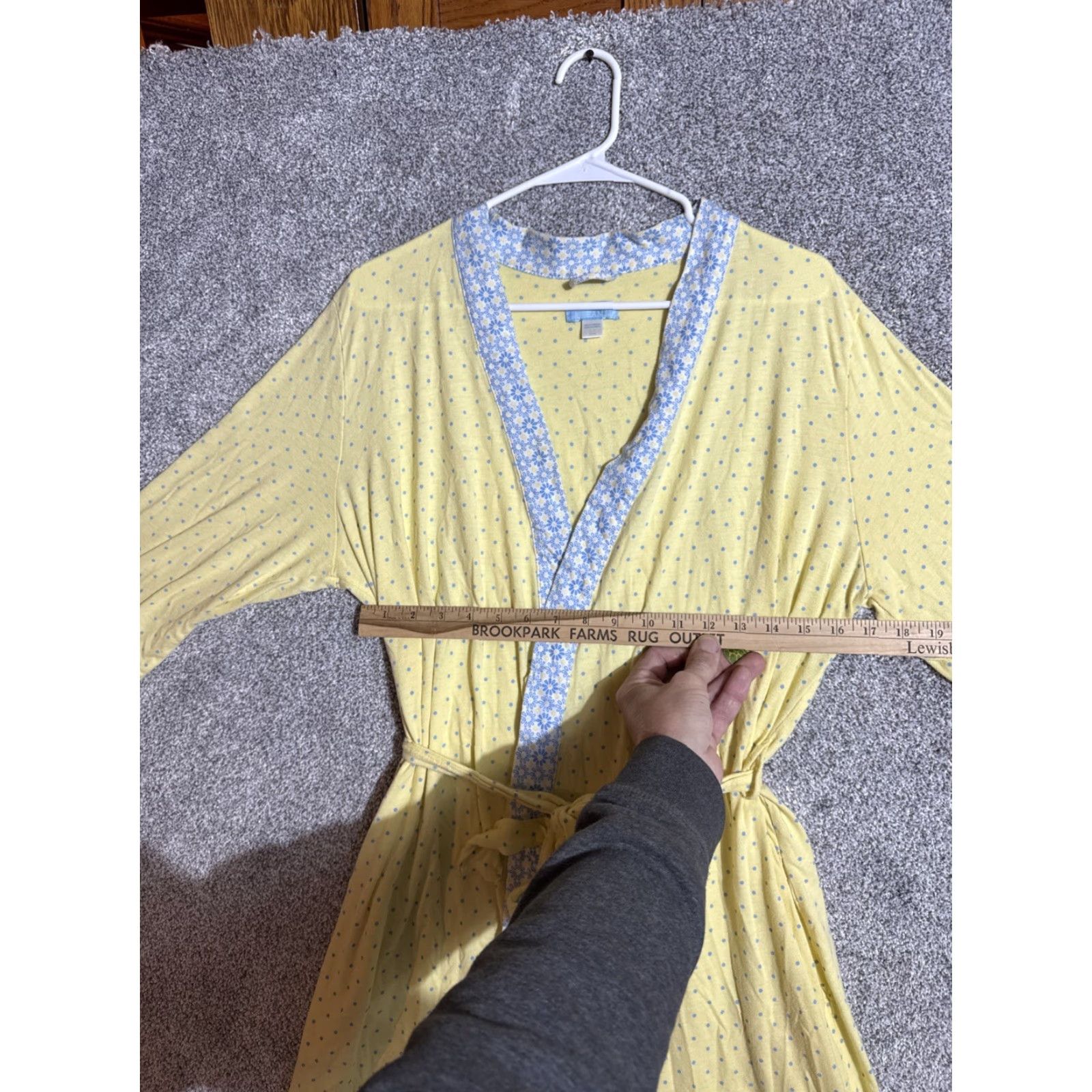 Vintage Celestial Dreams Robe Womens L Cottagecore Lightweight Romantic Polka Dots Blue Kimono Style 60% Cotton 40% Polyester Girls? Size ONE SIZE - 3 Thumbnail