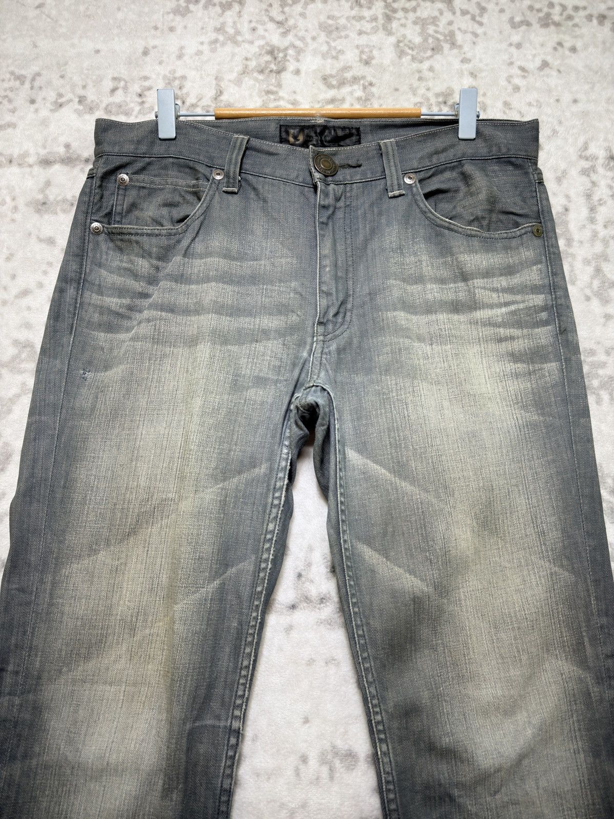 Kapital Vintage Back Number Claw Marks Straight Faded Grey Jeans Size US 34 / EU 50 - 3 Thumbnail