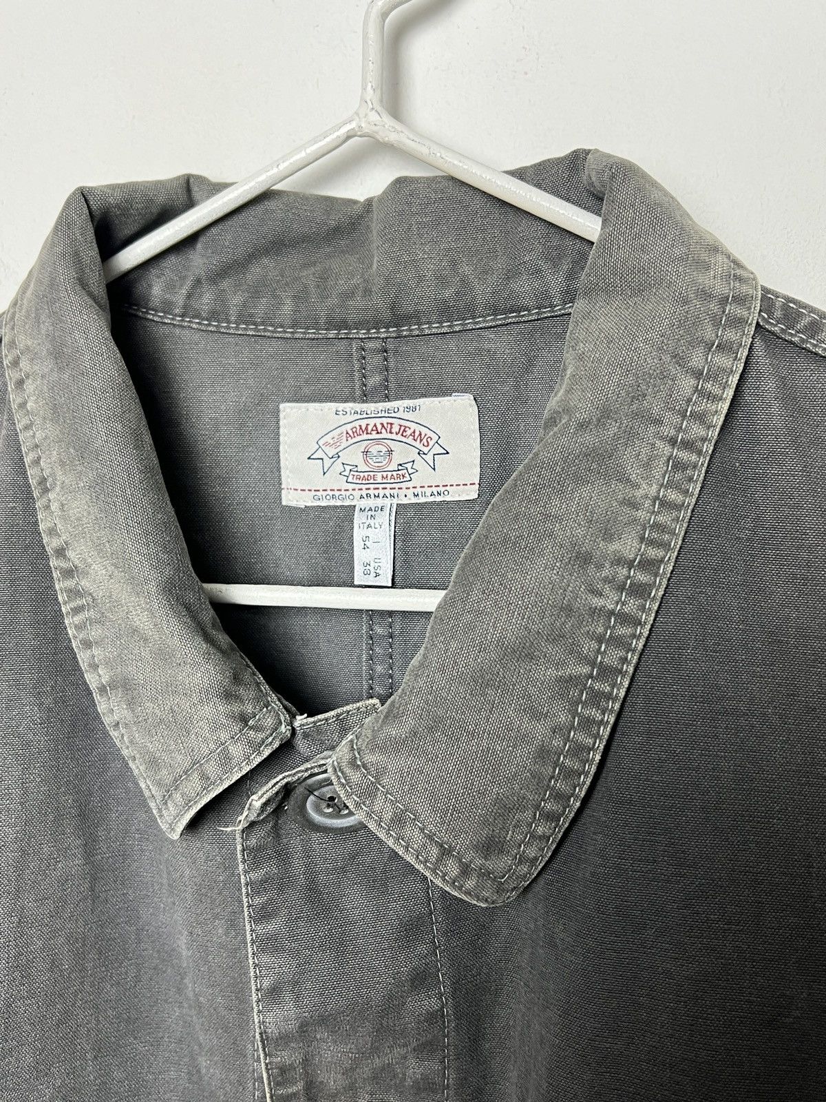 Giorgio Armani armani y2k archive faded work chore jacket Size US L / EU 52-54 / 3 - 4 Thumbnail