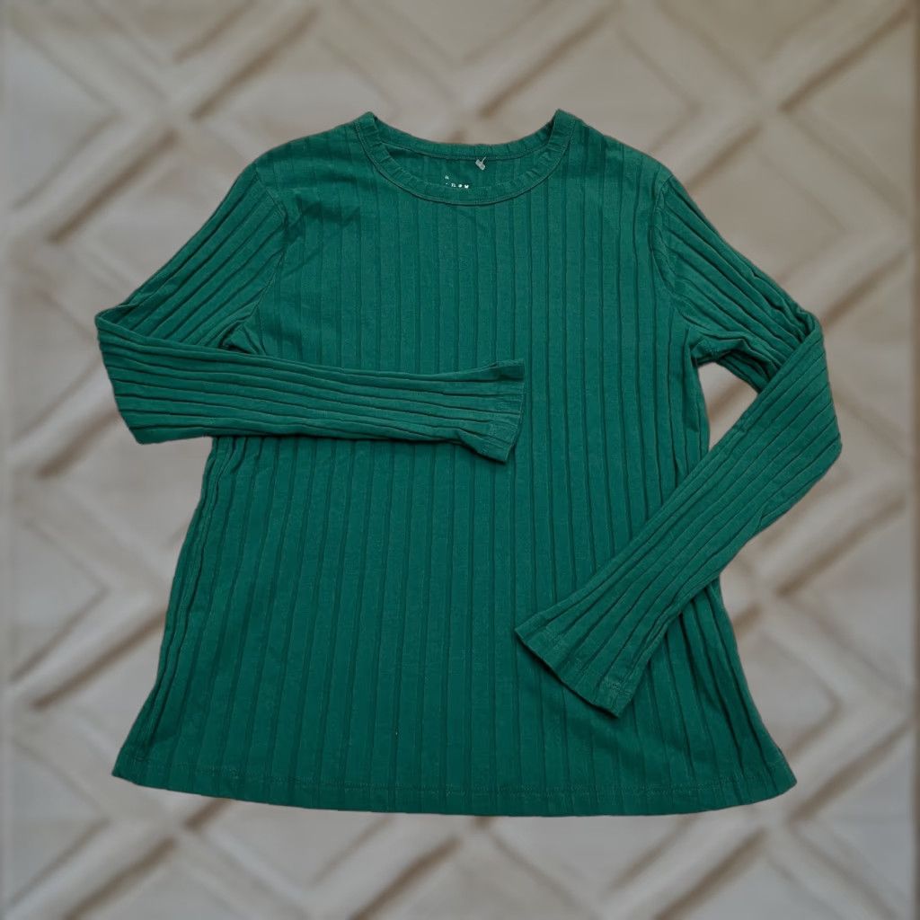 Vintage A New Day Pullover Sweater Junior XXL Green Crew Neck Long Sleeve Ribbed Knit Green Size XXL / US 16-18 / IT 52-54 - 1 Thumbnail