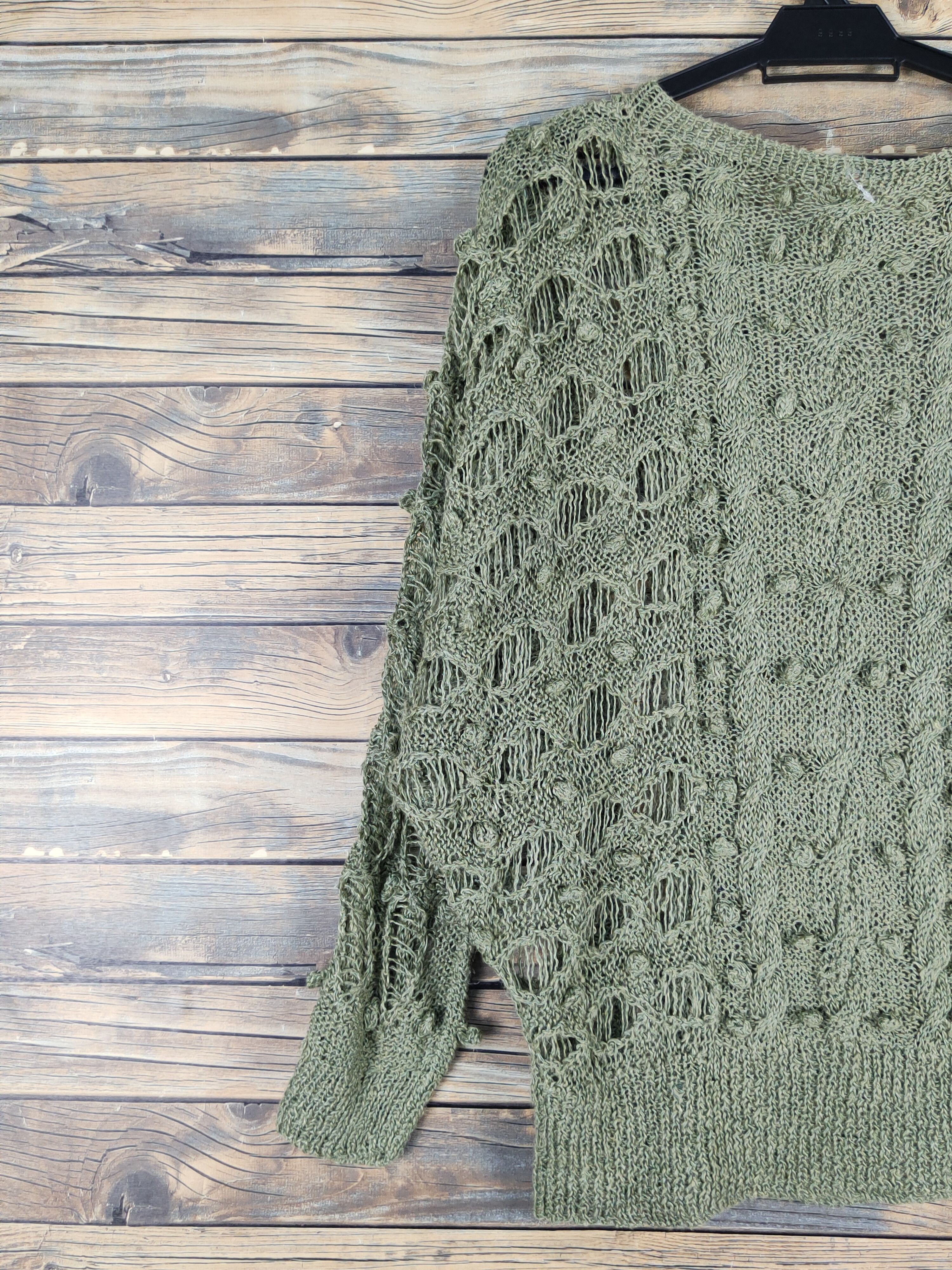 Japanese Brand Japan vintage crochet meshnet ripped distres Knitwear #W1154 Size US M / EU 48-50 / 2 - 8 Thumbnail
