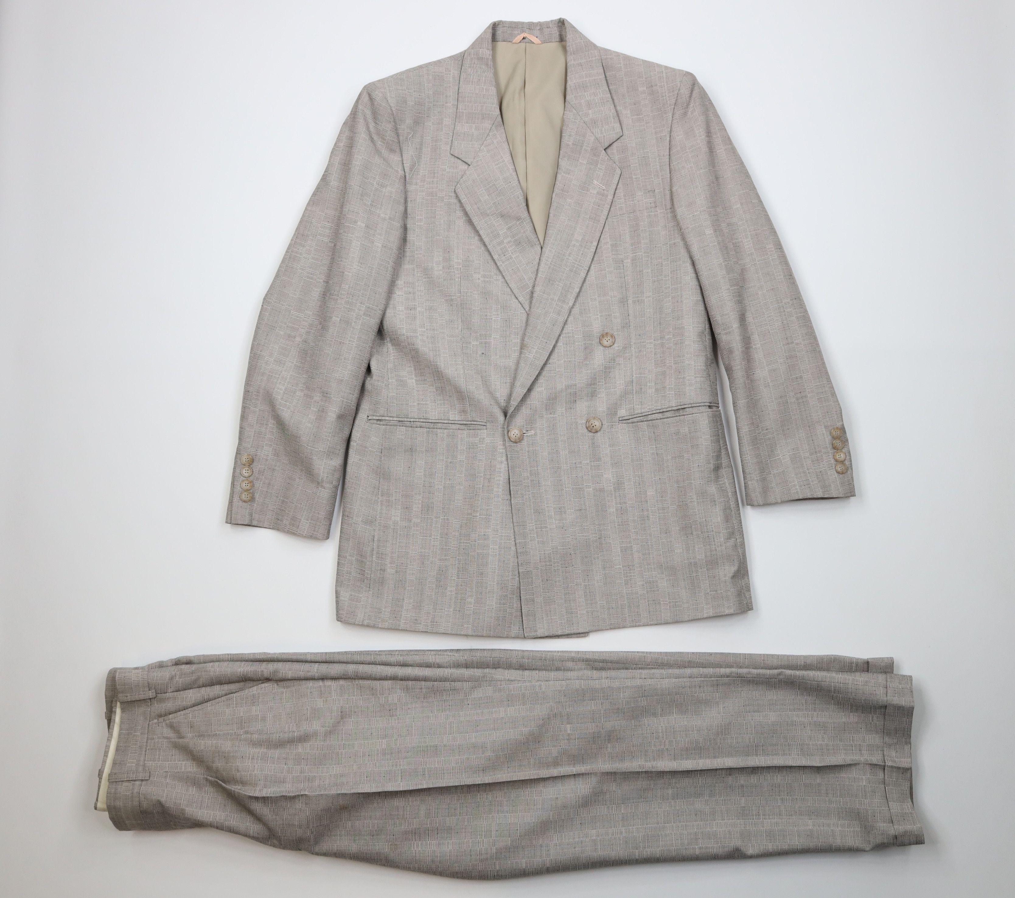 Vintage Vintage 80s 2 Piece Atomic Fleck Double Breasted Suit Size 40R - 1 Thumbnail