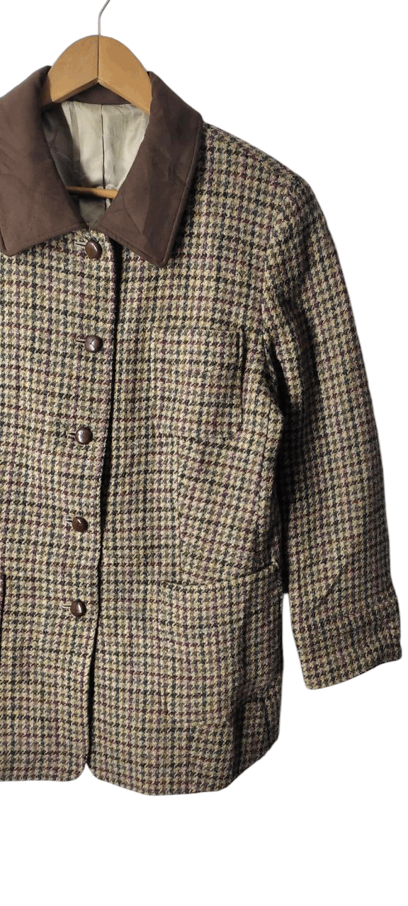 Harris Tweed VINTAGE HARRIS TWEED HAND WOVEN WOOL JACKET Size M / US 6-8 / IT 42-44 - 3 Thumbnail