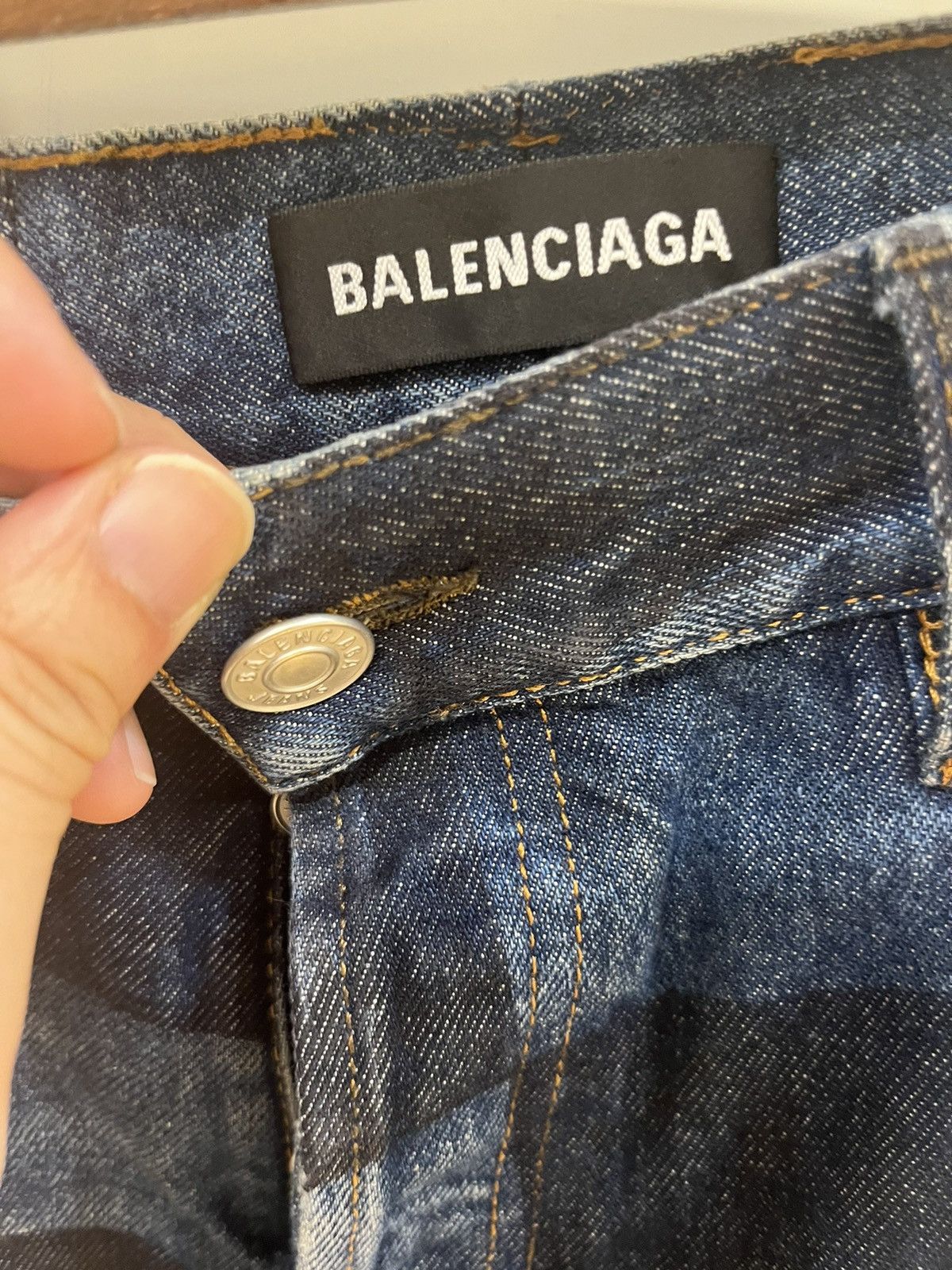 Balenciaga Checkerboard Paris Fit Sharpie Ombre Jeans Size US 30 / EU 46 - 4 Thumbnail