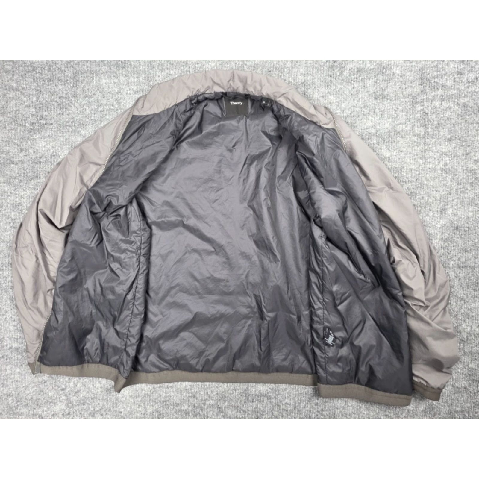 Theory Theory Bomber Jacket Men M Gray Full Zip Nylon Lightweight Lined Marks Size M / US 6-8 / IT 42-44 - 3 Thumbnail