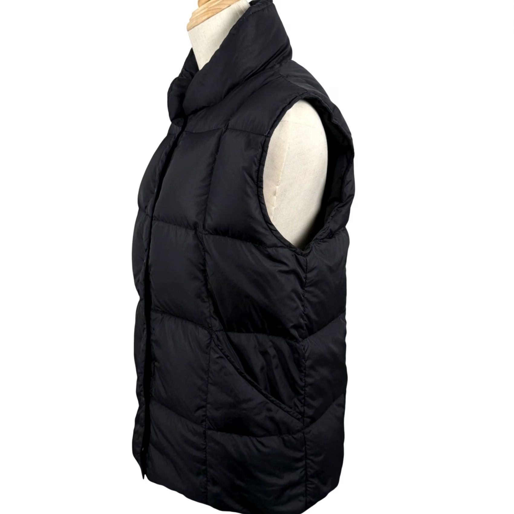Lands' End Lands' End Puffer Vest - Black Goose Down Quilted - 90s Gorpcore Style Size S / US 4 / IT 40 - 2 Thumbnail