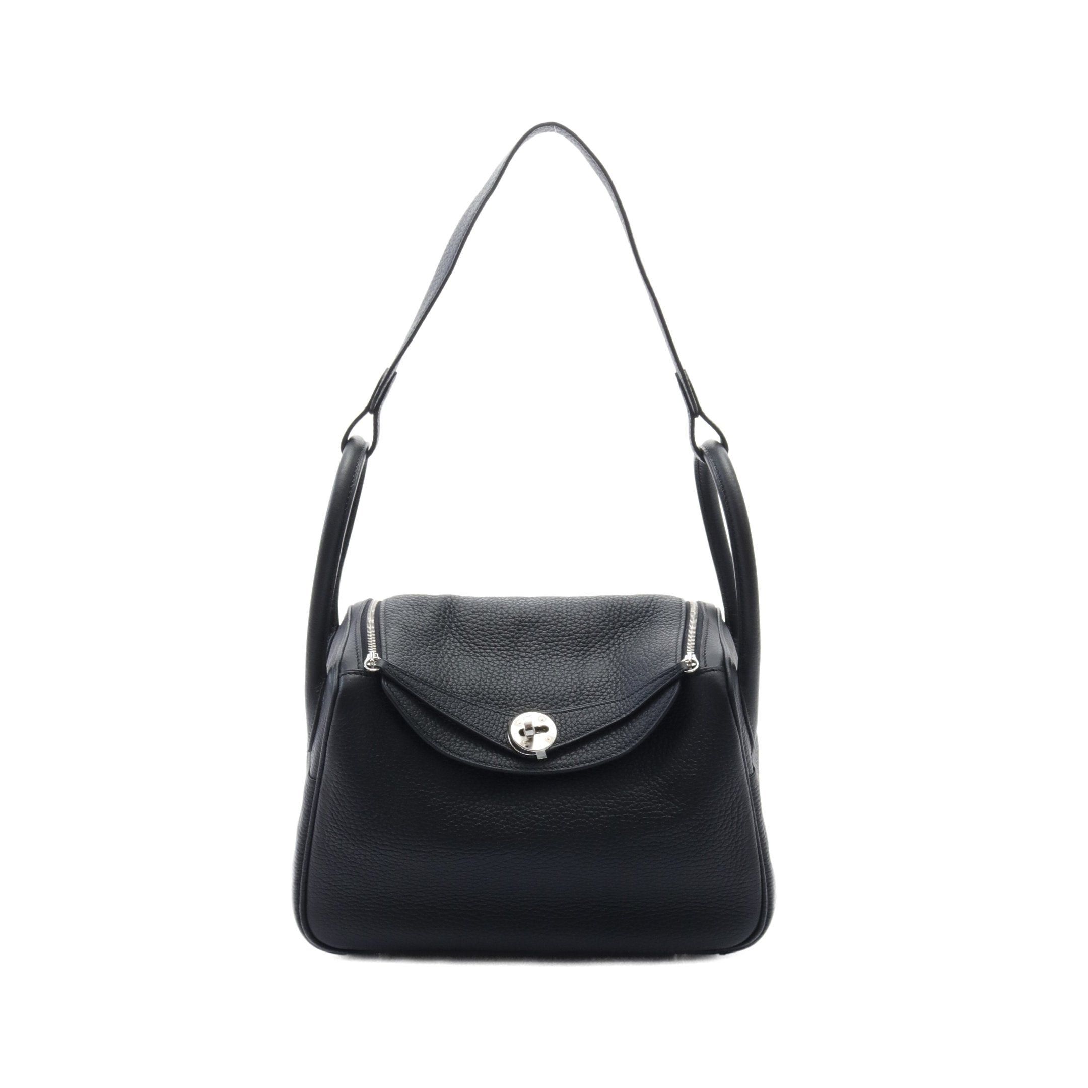 Hermes Hermes Lindy 26 Shoulder Bag Clemence Leather Black Silver Hardware Double Engraved Size ONE SIZE - 1 Thumbnail