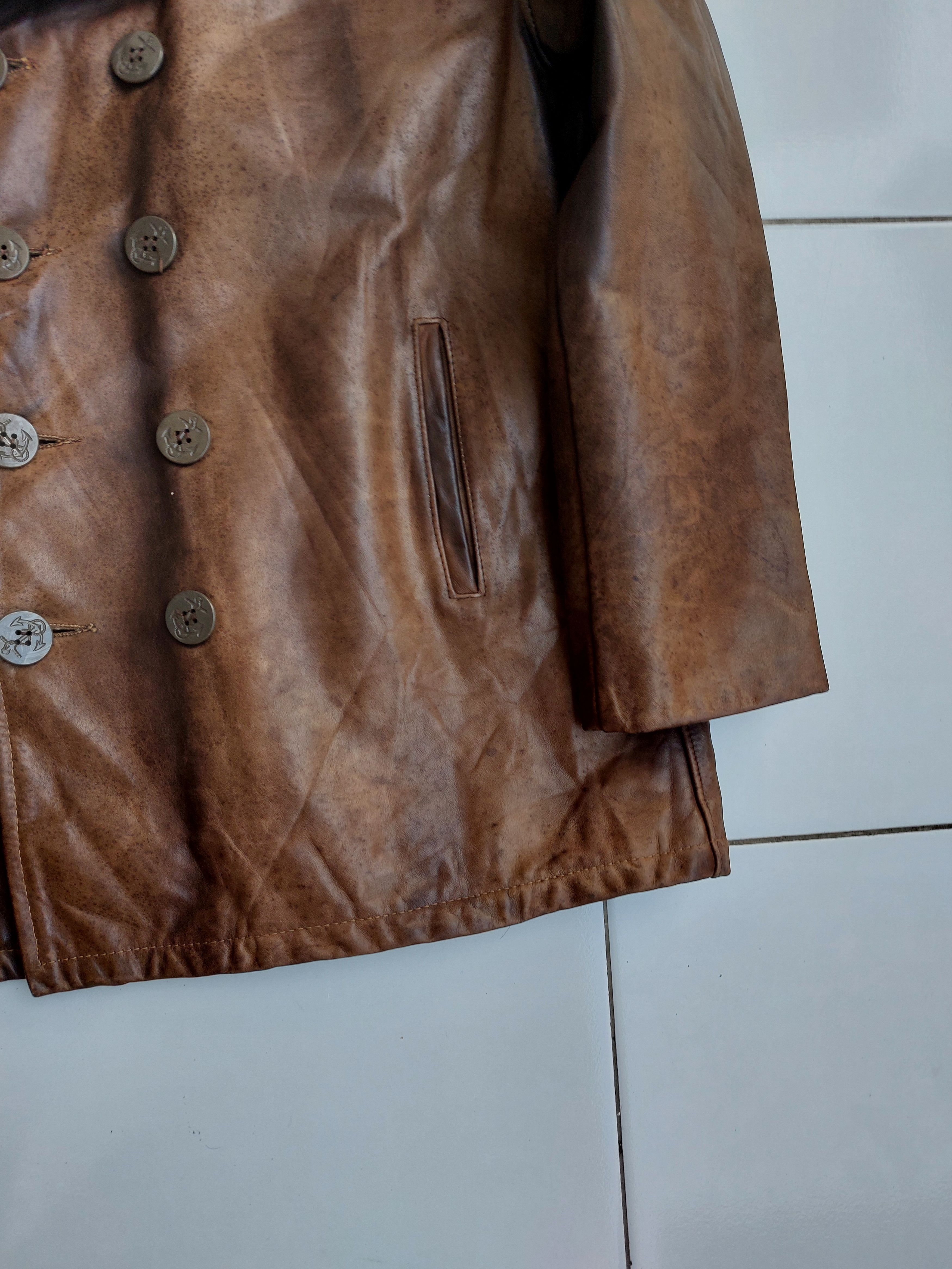 Schott SCHOTT 740N PEA COAT VINTAGE LEATHER JACKET Size US XL / EU 56 / 4 - 7 Thumbnail