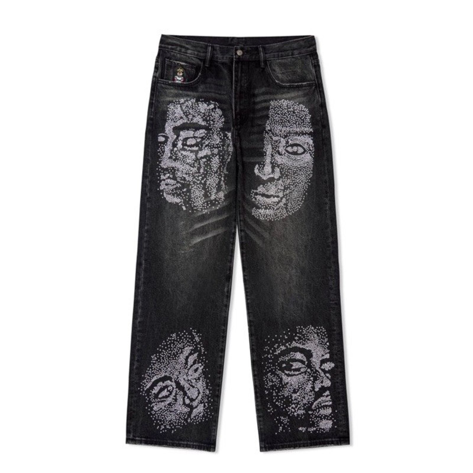 KidSuper KIDSUPER RHINESTONE FACE JEANS Size US 34 / EU 50 - 1 Thumbnail