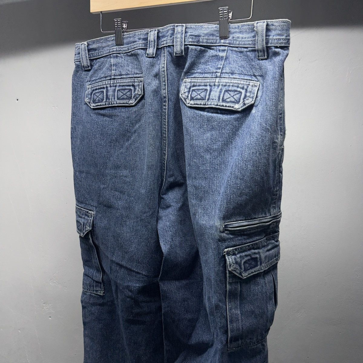 Vintage 90s Y2K Baggy Wide Leg Denim Cargo Jeans Skater Jnco Grunge Size US 36 / EU 52 - 7 Thumbnail