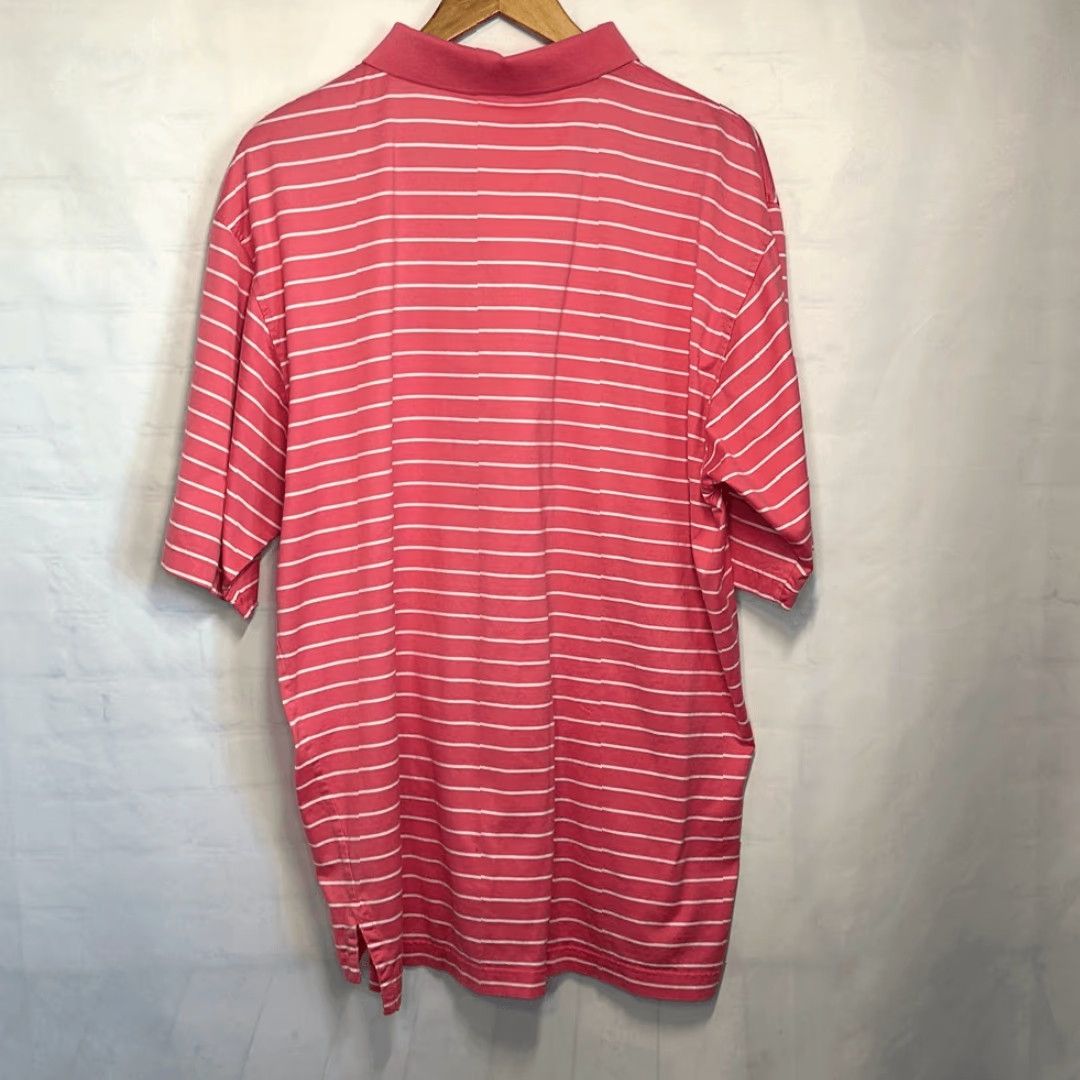 Peter Millar Peter Millar Mens Pink White Striped Golf Polo Shirt XL Double Mercerized Multicolor Size US XL / EU 56 / 4 - 4 Thumbnail