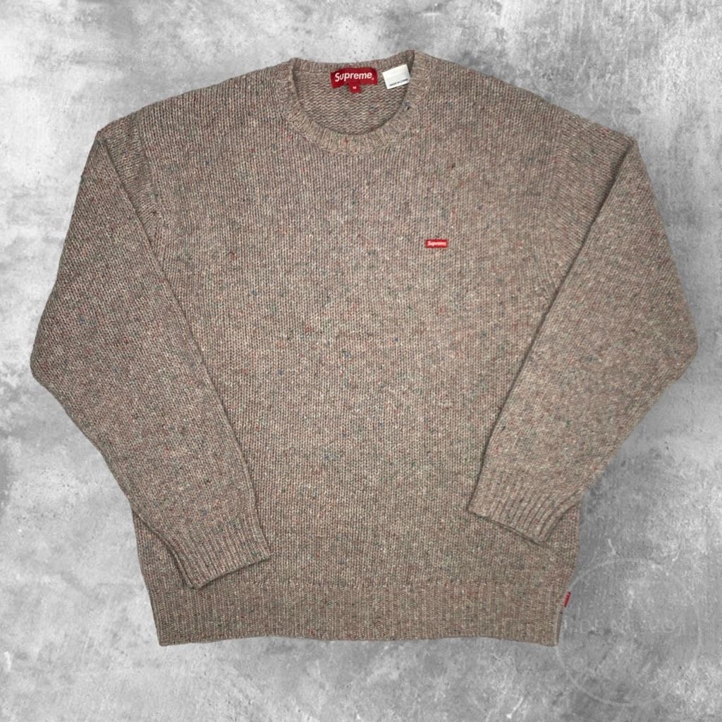 image of Supreme Mens Speckled Small Box Logo Crewneck Jumper Size Medium in Purple