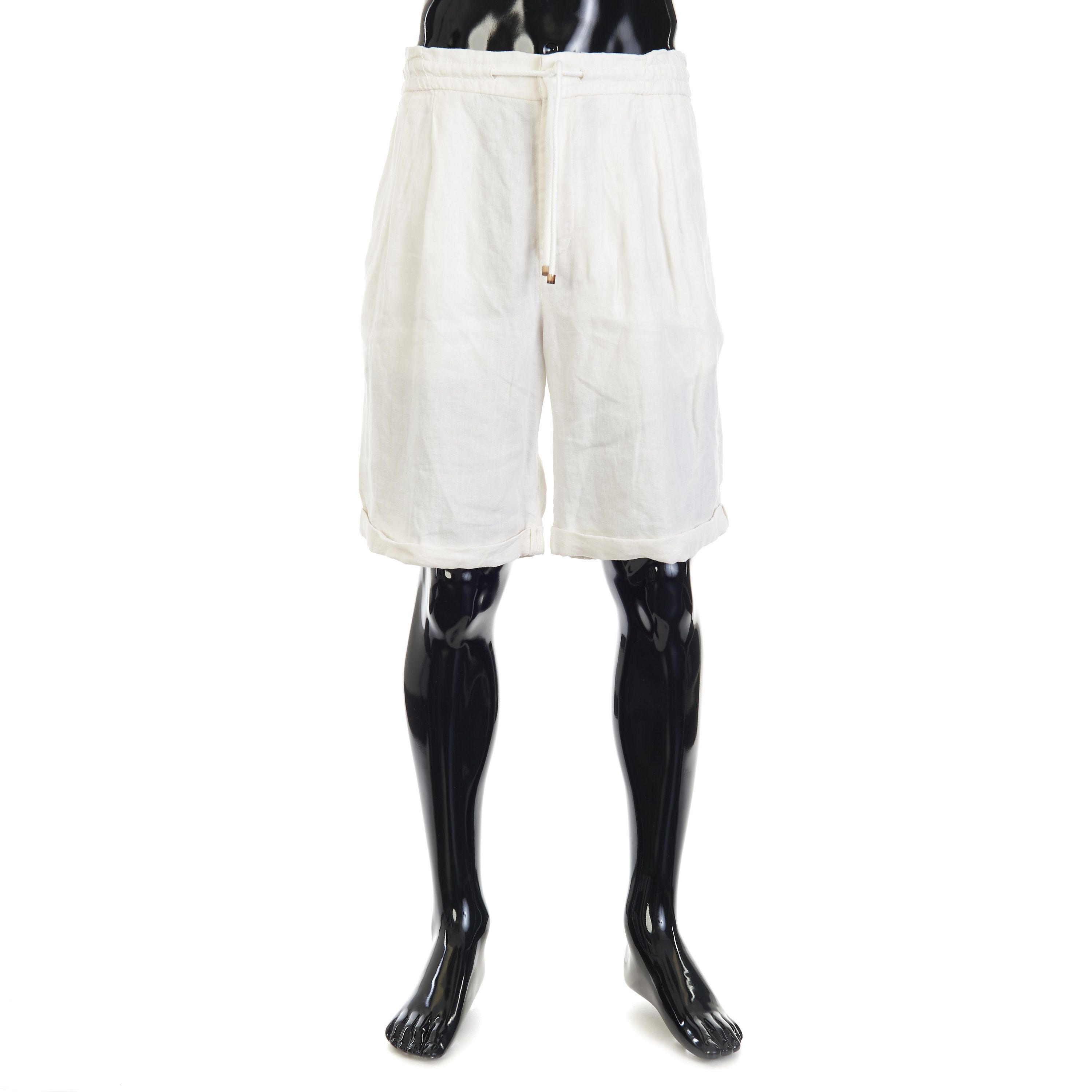 Brunello Cucinelli Linen Bermuda Shorts - Drawstring, Double Pleats Size US 34 / EU 50 - 1 Thumbnail