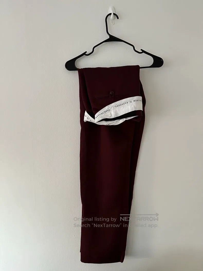 Martine Rose Martine Rose Wine-red flip-edged trousers, boots and trous Size US 34 / EU 50 - 4 Thumbnail