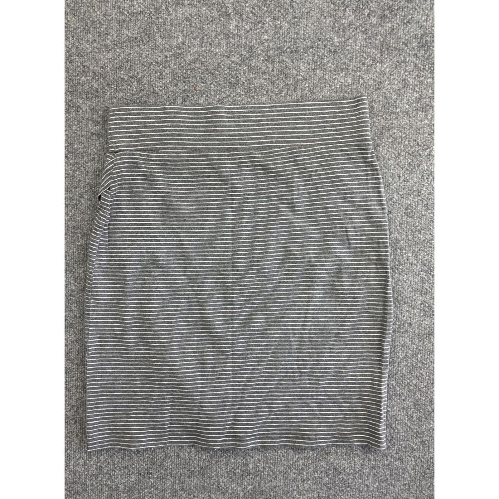 Toad&Co Toad&Co Skirt Womens S Gray White Striped Wrap Front Bodycon Pencil Stretch Size 28" / US 6 / IT 42 - 5 Thumbnail
