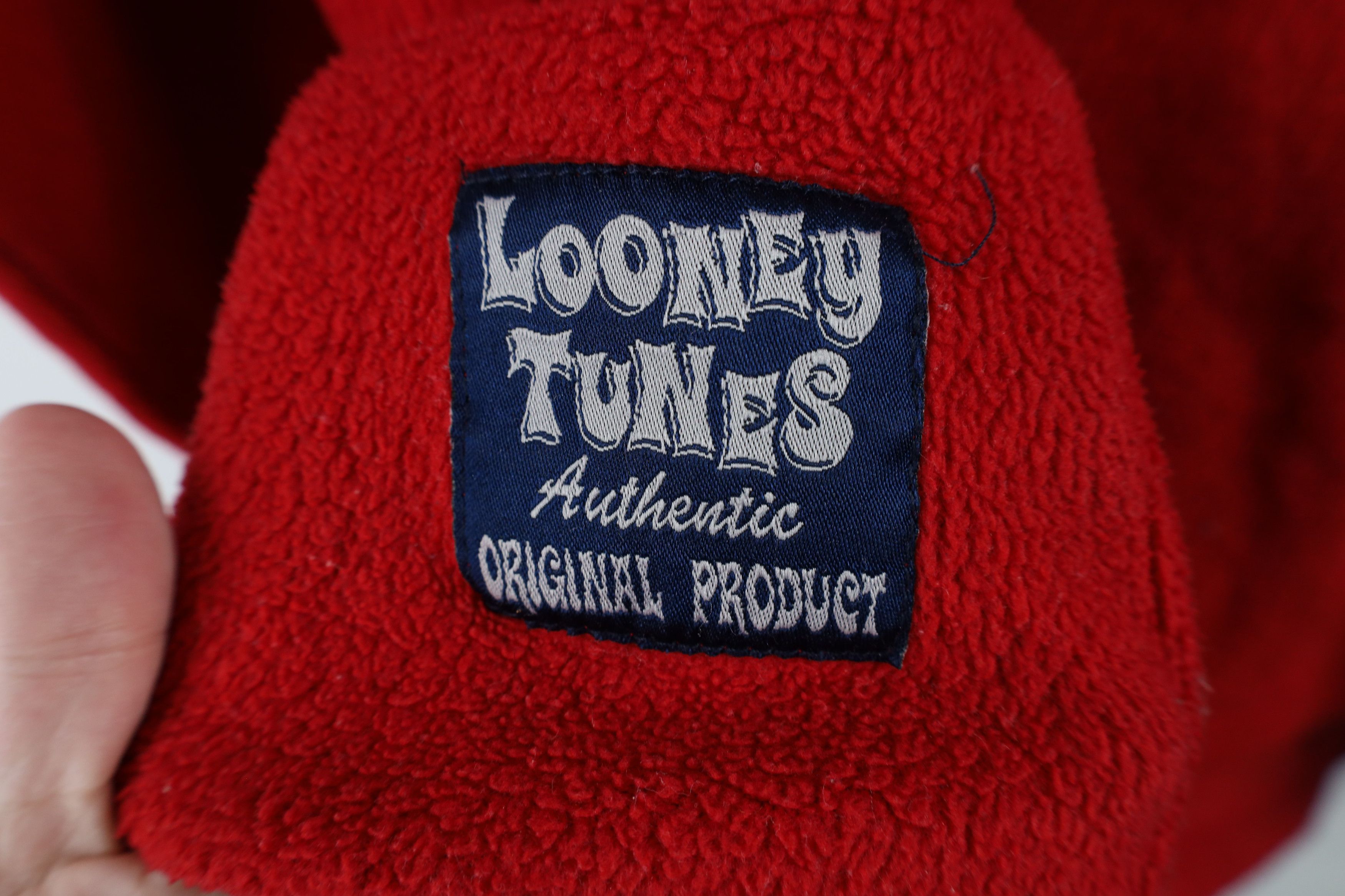 Vintage Vintage 90s Looney Tunes Tweety Bird Half Zip Fleece Hoodie Size 4XL / US 24-26 - 16 Thumbnail