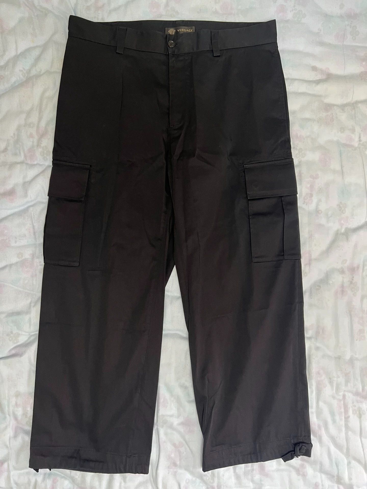 Versace Versace Men's Black Cargo Pants 54 Size US 38 / EU 54 - 2 Thumbnail