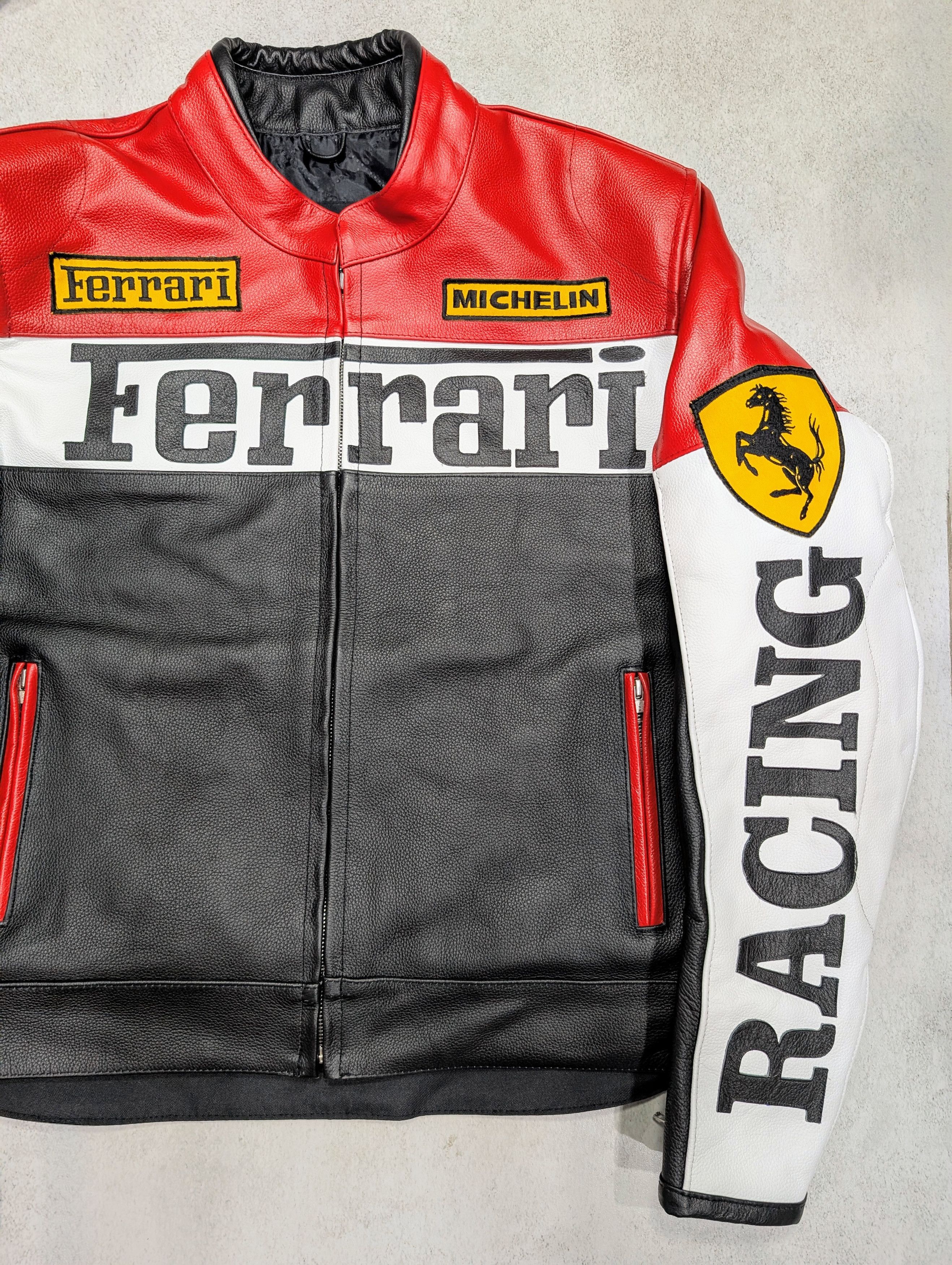 Vintage Ferrari Racing Leather Jacket VIntage Streetwear Size US M / EU 48-50 / 2 - 3 Thumbnail