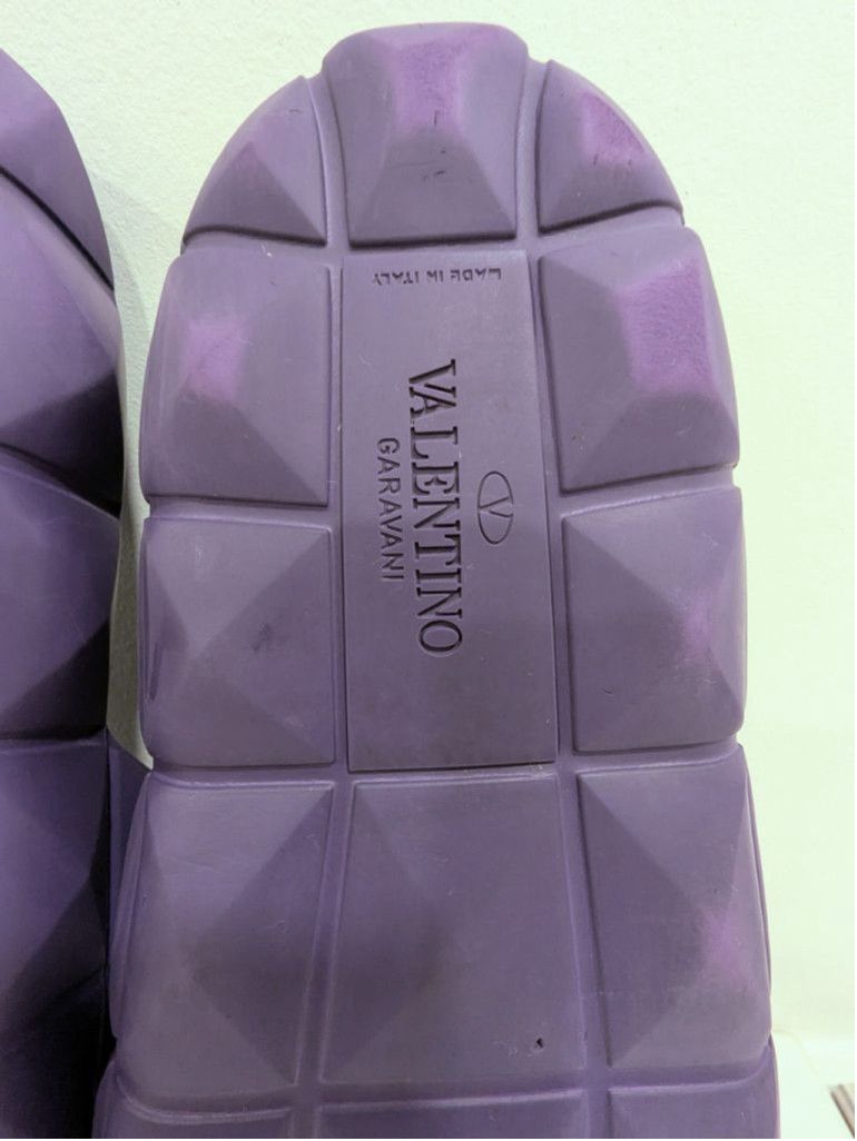 Valentino Valentino Purple Rockstud Rubber Slides Sandals Size US 13 / EU 46 - 9 Thumbnail
