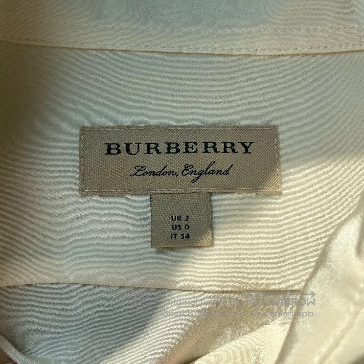 Burberry Burberry Ivory Open-Front Double-Pocket Shirt| Size XXS / US 00 / IT 34 - 4 Thumbnail