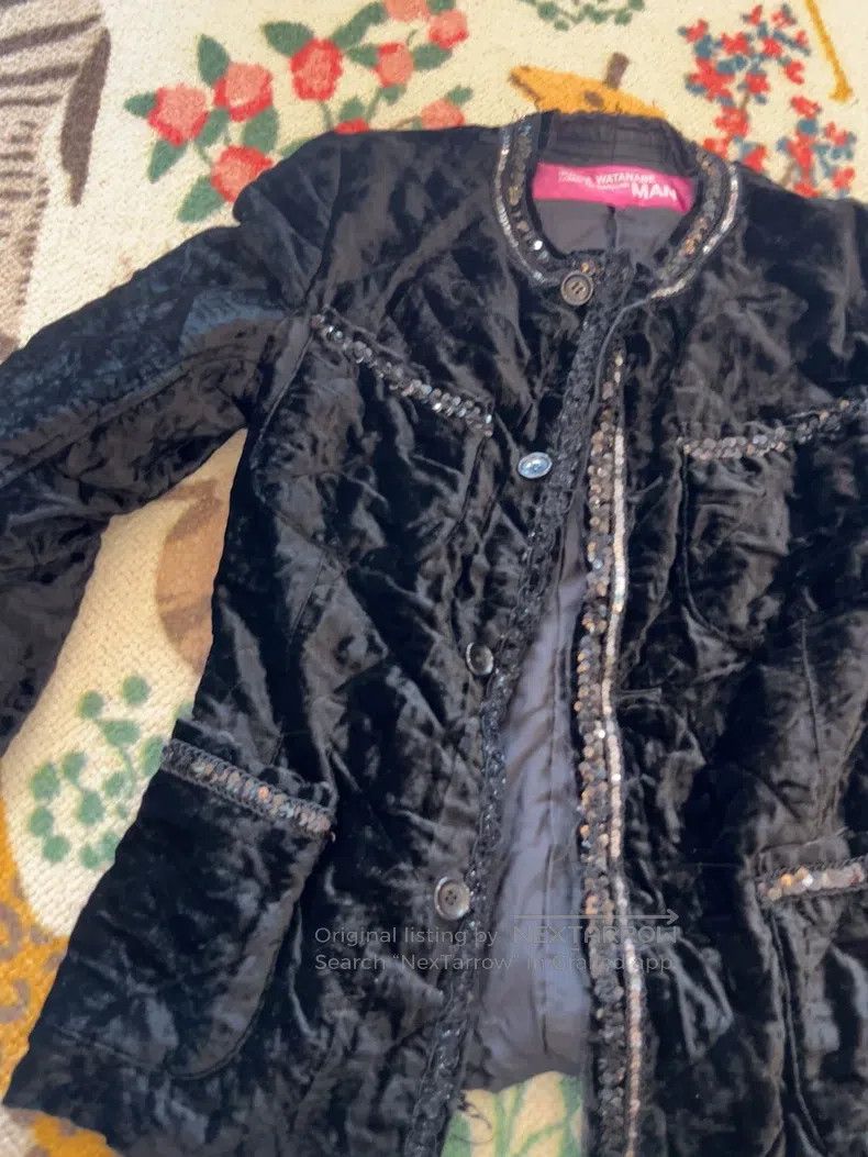 Junya Watanabe Junya Watanabe Black Velvet Quilted Thin Jacket Size S / US 4 / IT 40 - 1 Thumbnail