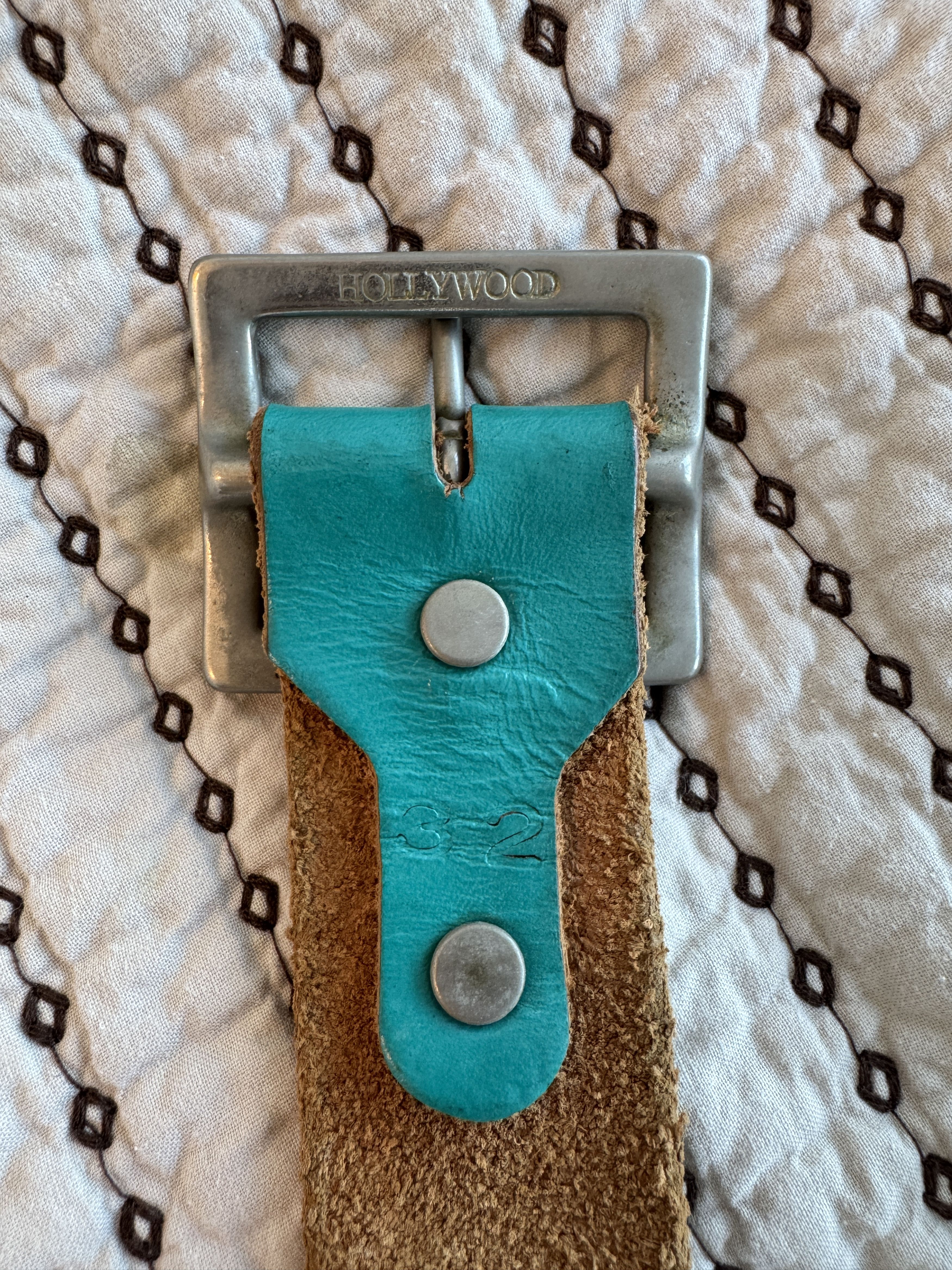 Hollywood Trading Company HTC HOLLYWOOD TRADING COMPANY STUDDED BELT TIFFANY BLUE 32 Size 32 - 10 Thumbnail
