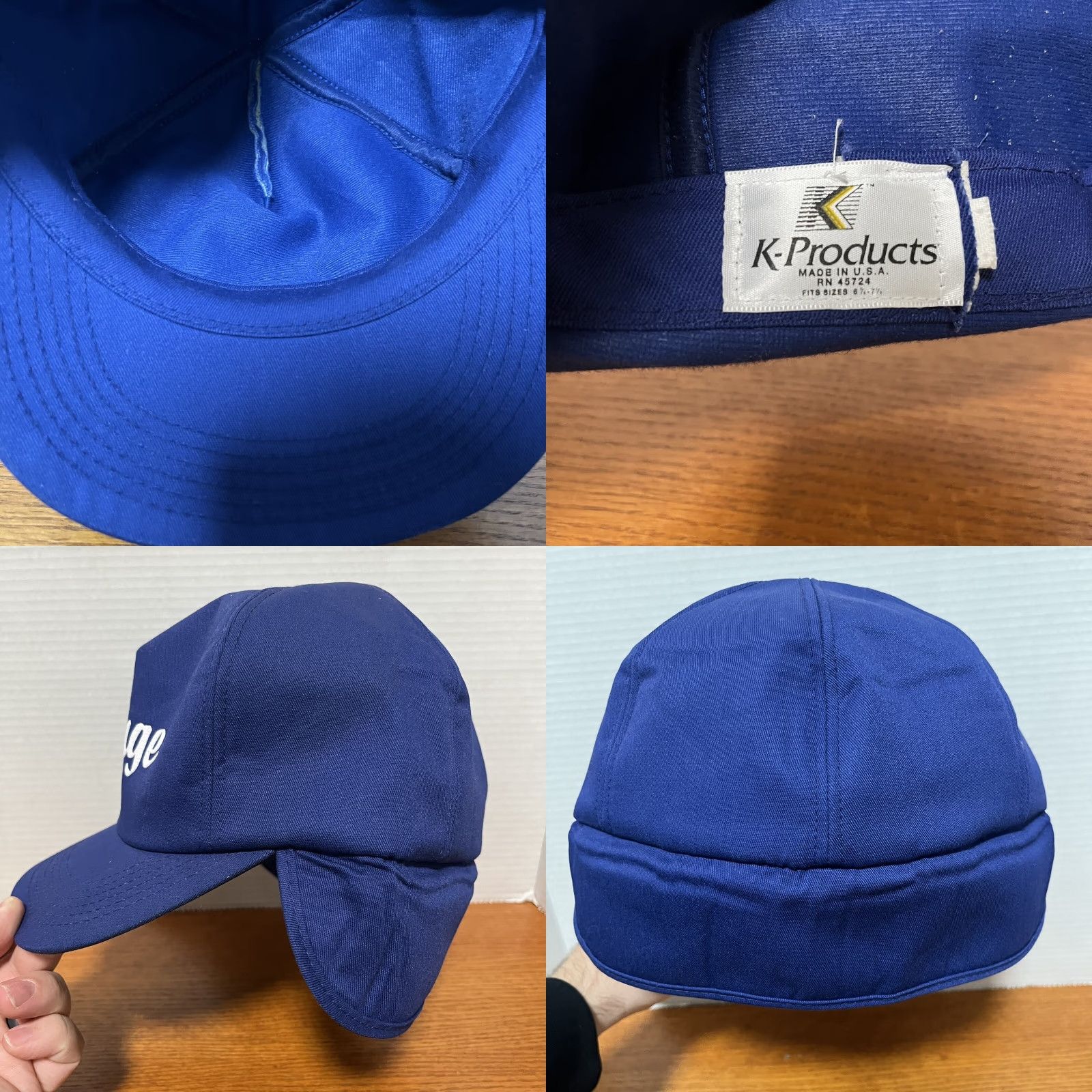 Vintage VINTAGE K-Products Bunge Hat Cap Winter Trapper Ear Neck Flap Blue Mens Adult 6 7/8 - 7 5/8 Trucker Hat 90s Punk Retro Rock Adjustable Neck Flap Men Size ONE SIZE - 8 Thumbnail