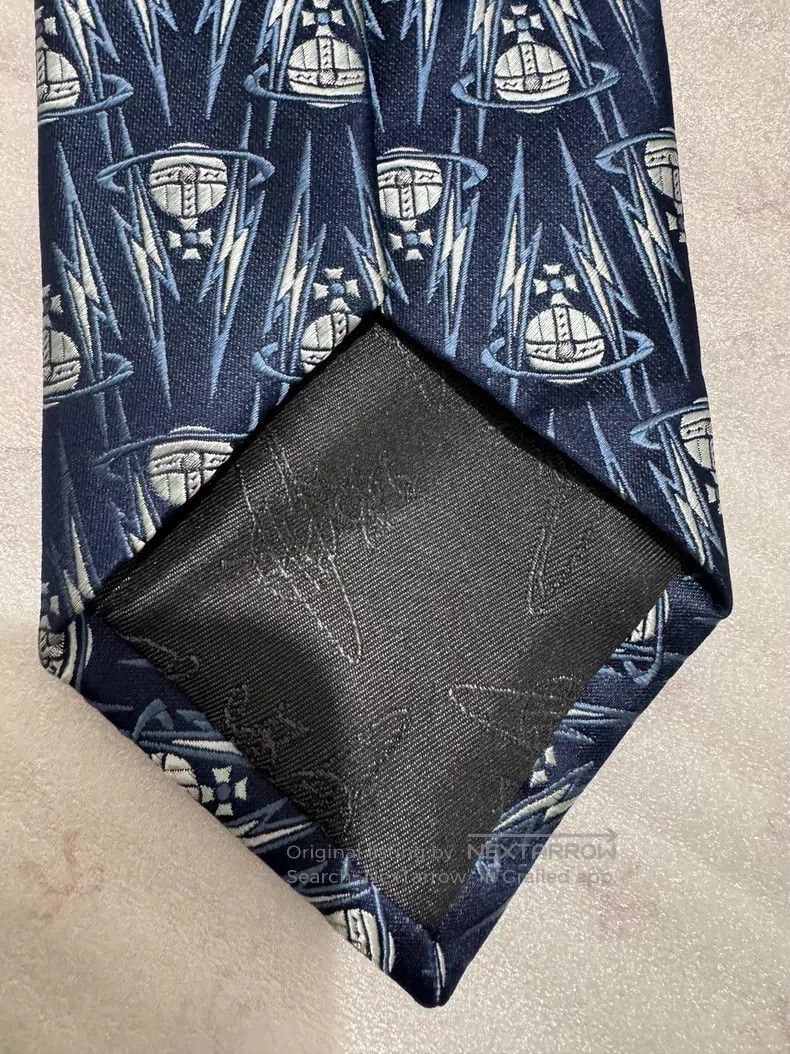 Other Vivienne Westwood Rare Blue Lightning and Saturn Logo Tie Size ONE SIZE - 6 Thumbnail