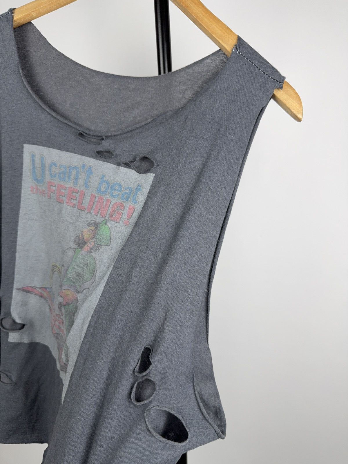 Vintage USA Protest Punk Distressed Faded Cropped Tank top Size US S / EU 44-46 / 1 - 8 Thumbnail