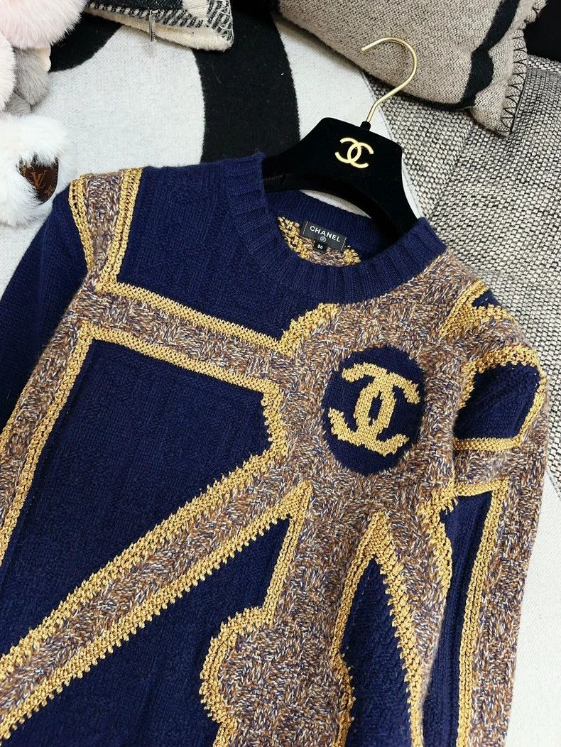 Chanel Chanel 21A Castle Series Dark Blue Cashmere Sweater Size XS / US 0-2 / IT 36-38 - 3 Thumbnail