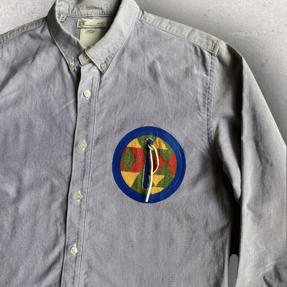 Visvim Blue Oxford Shirt With Circle Pocket Size US M / EU 48-50 / 2 - 1 Thumbnail