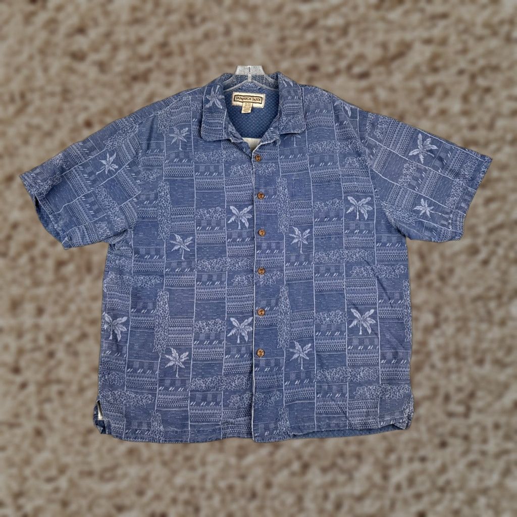 Vintage Jamaica Jaxx Shirt Men XL Green Floral Silk Button-Up Hawaiian Beach 100% Silk Short Sleeve Vintage Size US XL / EU 56 / 4 - 1 Thumbnail