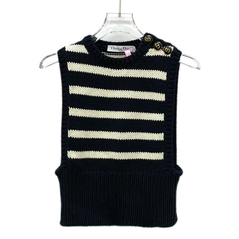Dior Dior Black Striped Knit Pullover Sweater 0089 Size XXS / US 00 / IT 34 - 1 Thumbnail
