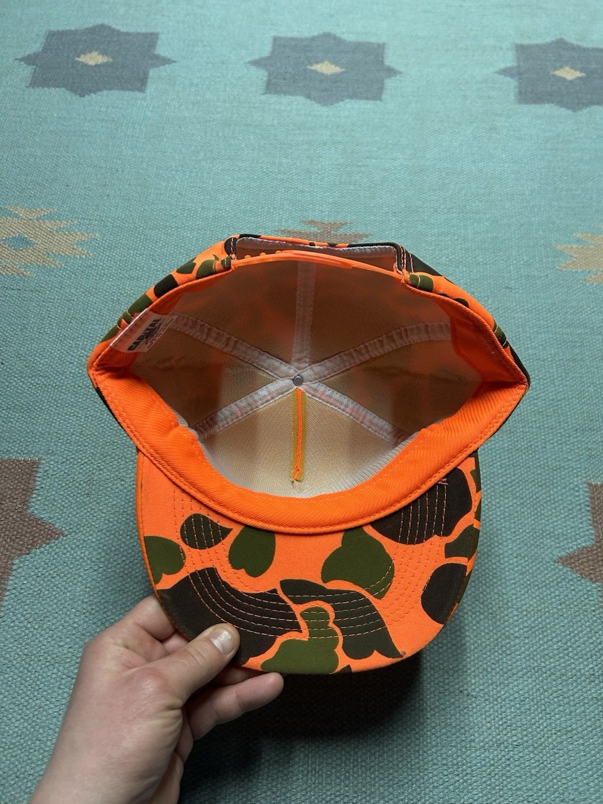 Vintage Vtg SnapBack hat blaze orange camo hunting camouflag trucker Size ONE SIZE - 5 Thumbnail