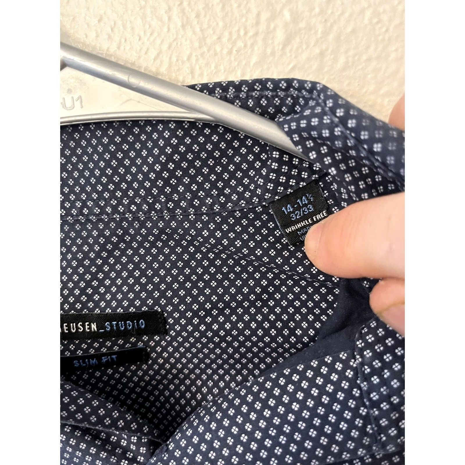 Van Heusen Van Heusenstudio Button Down Shirt - Slim Fit - Blue Long Sleeve Mens - Vintage-No Size US S / EU 44-46 / 1 - 3 Thumbnail