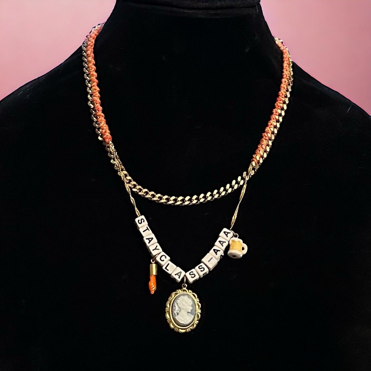 Other Venessa Arizaga Stay Classy block letter bead swag necklace Size ONE SIZE - 1 Thumbnail