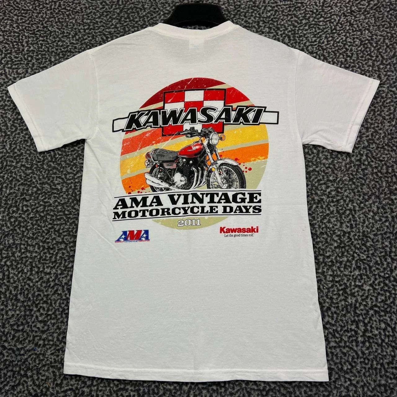 Gildan Kawasaki Motorcycles Shirt Men White Short Sleeve Cotton S Size US S / EU 44-46 / 1 - 1 Thumbnail