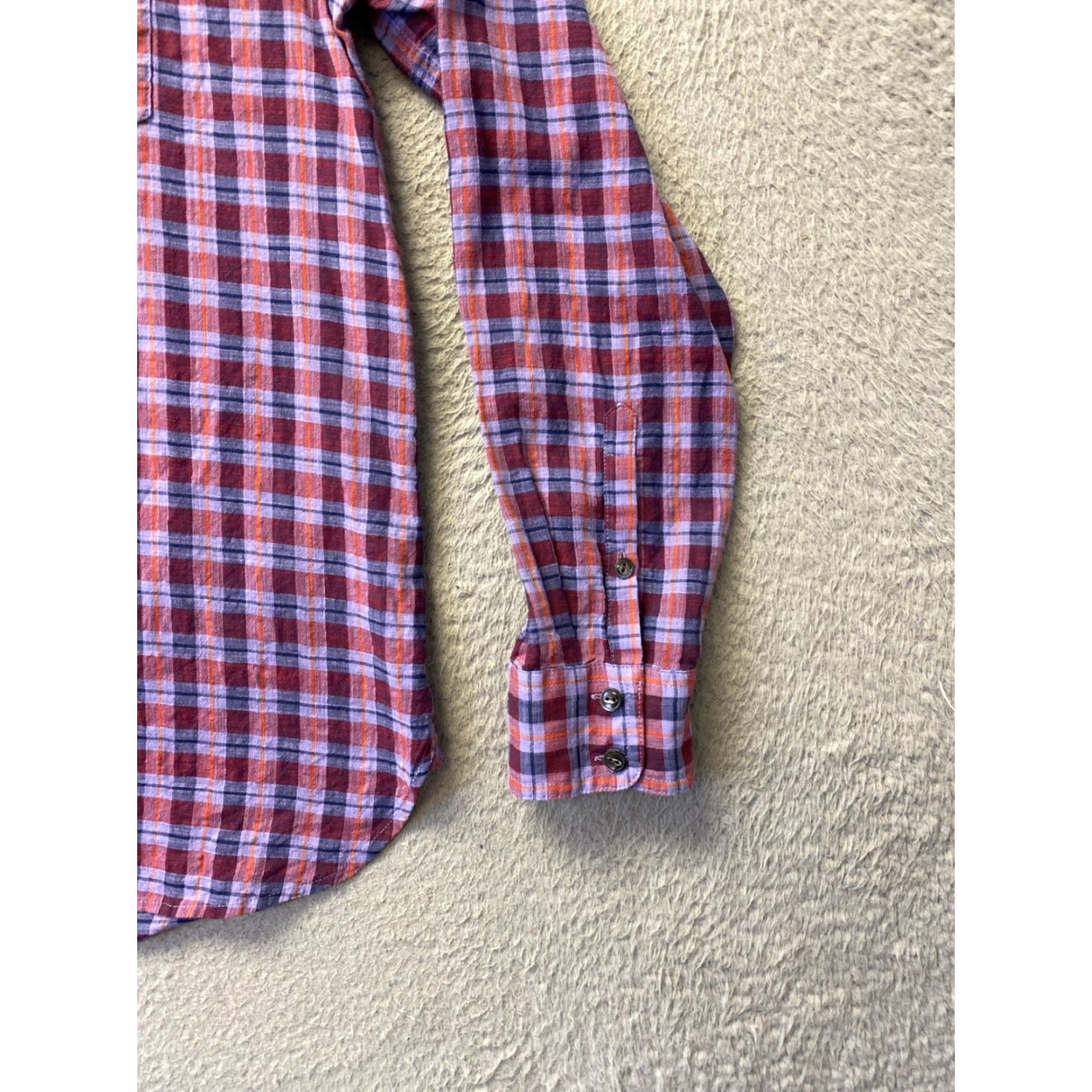 J.Crew J. Crew Button Shirt Women’s 10 Check Purple Lightweight top /161-8 Size L / US 10 / IT 46 - 2 Thumbnail