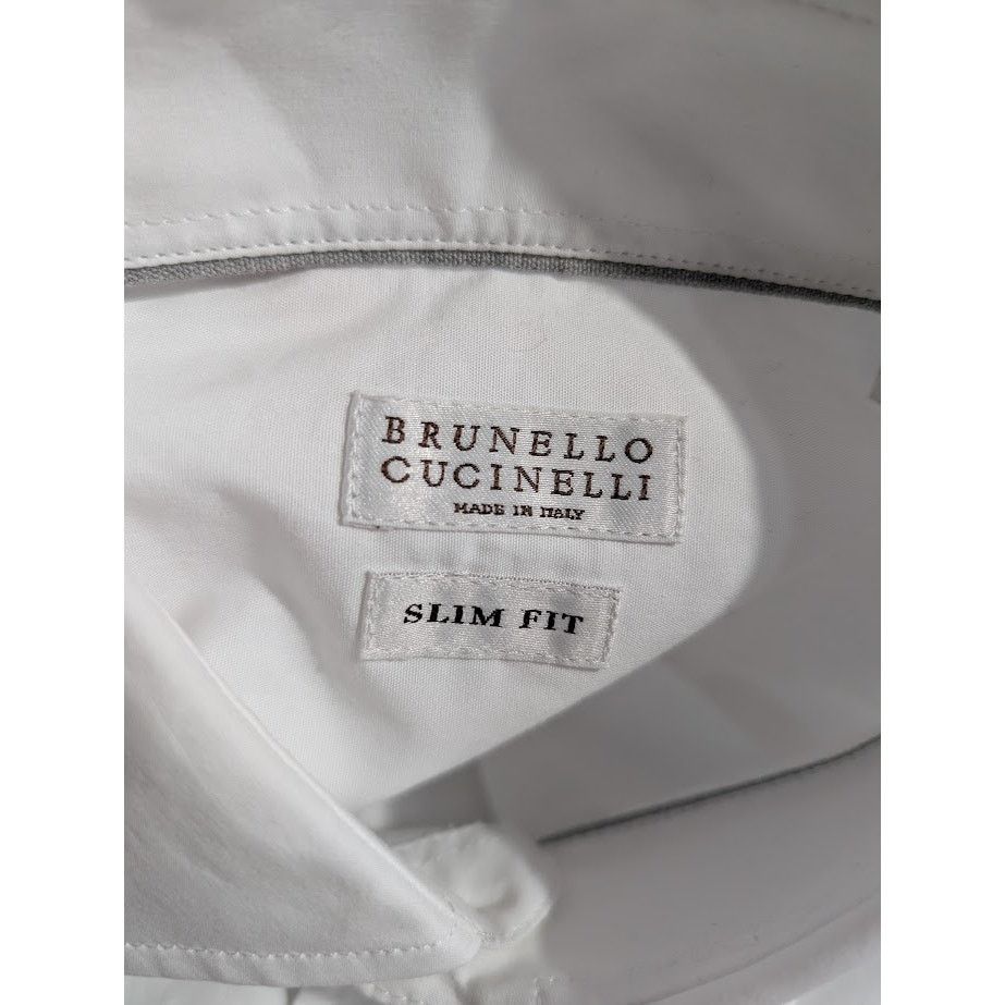 Brunello Cucinelli o1rshd1 CC20 Button Shirt in White Size US S / EU 44-46 / 1 - 13 Thumbnail