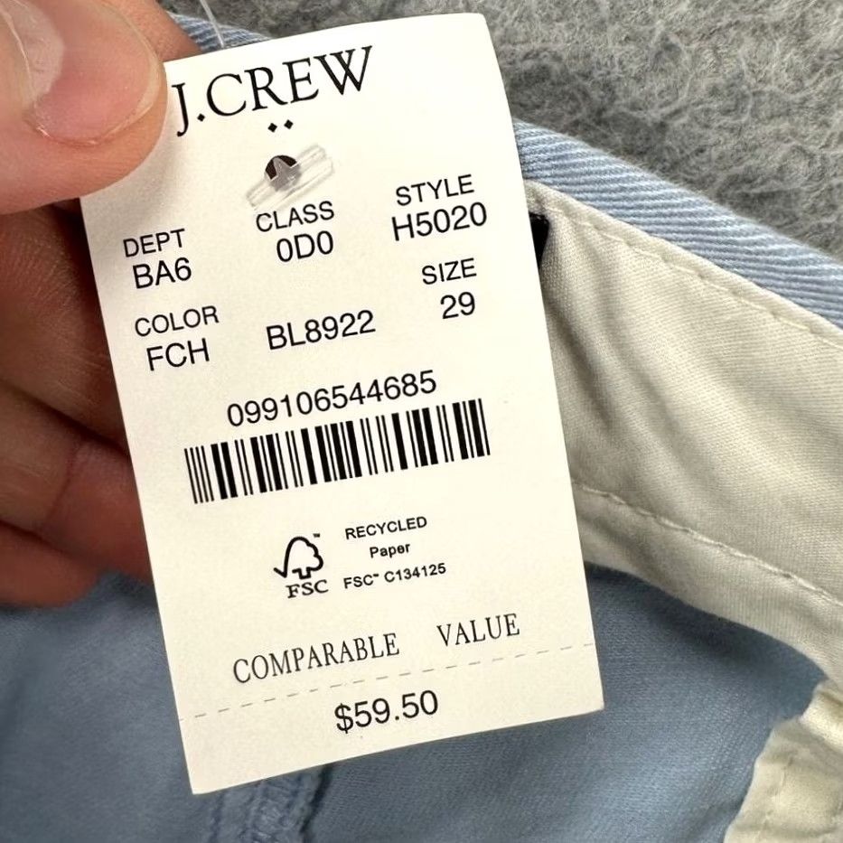 J.Crew J.Crew Chino Shorts Mens 29 Light Blue 9 Inseam Casual Classic Slim? Size US 29 - 2 Thumbnail